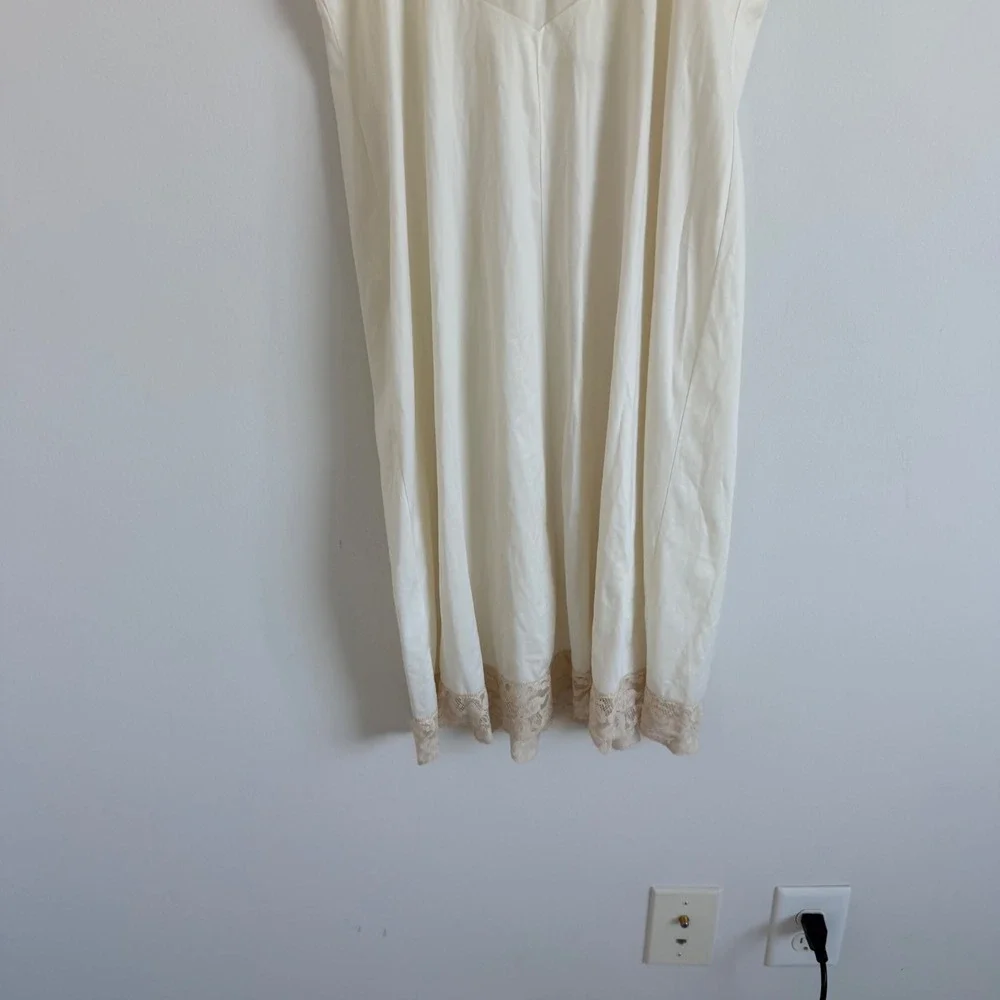 Vintage Vanity Fair Lace Plunge Slip Dress